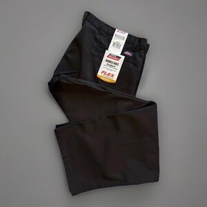 NWT - Men's Dickies Flex Double Knee Work Pants Relaxed Fit Black - Size 44 x 32